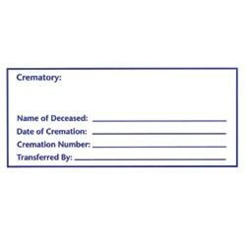 Cremation Container ID Label Adhesive Label -  - 570648