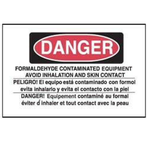 Danger Formaldehyde Equipment Adhesive Label -  - 508799