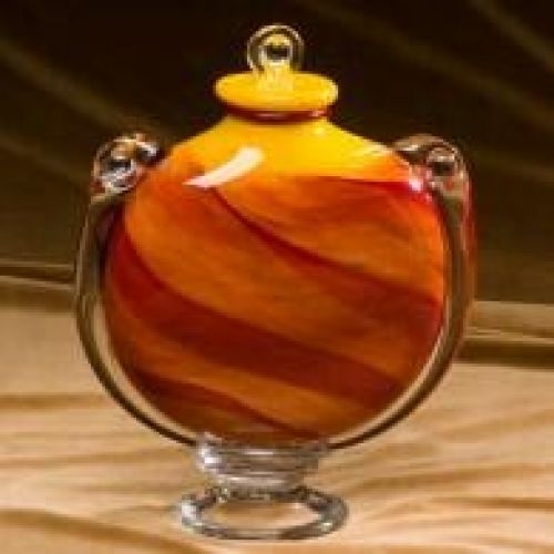 Fiery Sunset Glass Cremation Urn -  - 565242