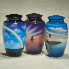 Hand-Painted Scenes Cremation Urn
