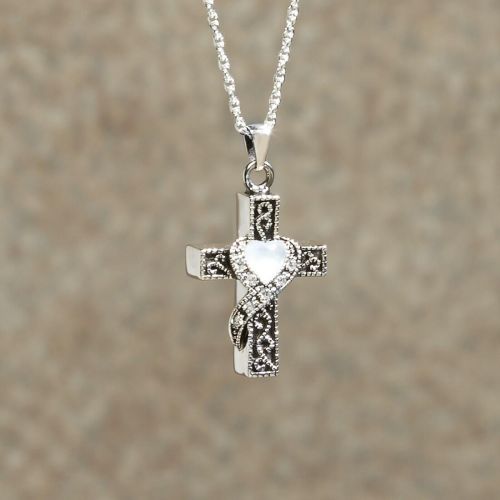Heart Stone Cross Keepsake Jewelry Pendant -  - 887024