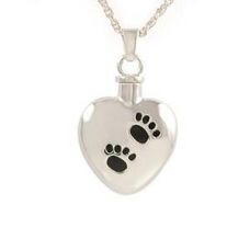 Heart with Paws Keepsake Cremation Pendant