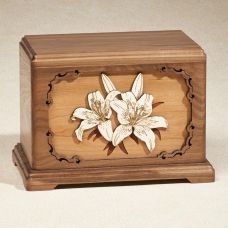 Lillies: Maple Cremation Urn