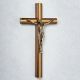 Mortuary 10" Walnut with Gold Inlay Crucifix -  - 198960
