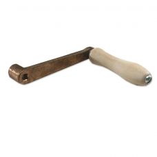Mortuary Lowering Device Wooden Handle w/Brass Crank
