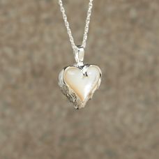 Mother of Pearl Heart Keepsake Cremation Pendant
