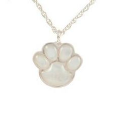 Mother of Pearl Paw Print Keepsake Cremation Pendant
