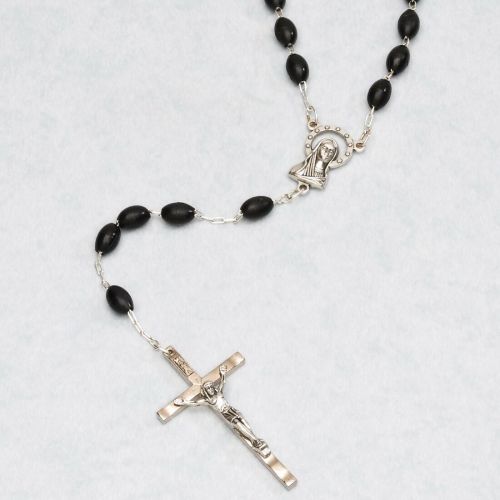 Plastic Oval Bead Rosary -  - 143073001