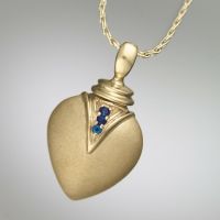 Sapphire Teardrop 14k Gold Keepsake Jewelry Pendant