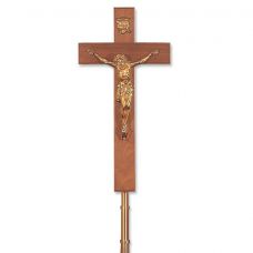 Walnut Crucifix with Brass Plated Corpus