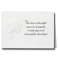 Rose Acknowledgment Embossed w/Standard Print