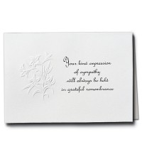 Flowers Acknowledgment Embossed w/Standard Print