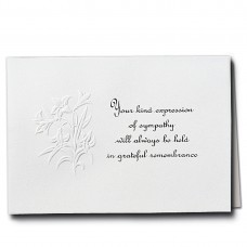 Flowers Acknowledgment Embossed w/Standard Print