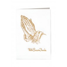 Praying Hands Acknowledgment Raised Gold