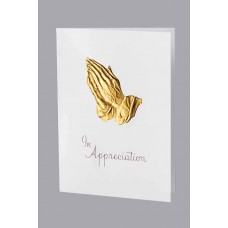 Praying Hands Acknowledgment Gold Foil Embossed
