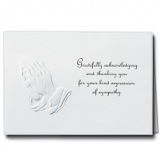 Praying Hands Acknowledgment Embossed w/ Standard Print