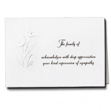 Lilies Acknowledgment Embossed w/Standard Print