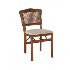 French Cane Upholstered Chair