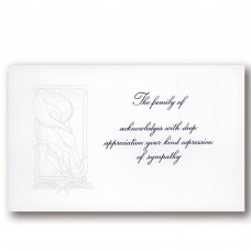 Acknowledgement Card; Calla Lily