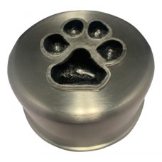 Pewter Paw Cremation  Urn w/Black Paw Motif 25 cu. in.