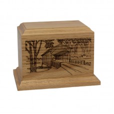Oak Covered Bridge Keepsake Cremation Urn