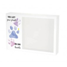 Remembrance Shadowbox - Purple Paw Prints 70 cu. in.