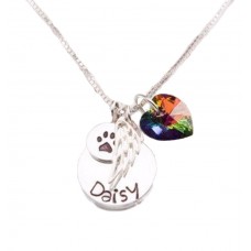 Rainbow Heart Memorial Pendant w/Personalized Charms