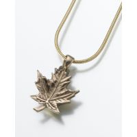 Brass Maple Leaf Pendant/Necklace - Cremation Urn Jewelry
