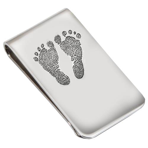 2 Baby Feet Footprints Money Clip -  - FP-MC-2footprints