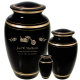Cremation Urns: Black Gold- 6 Sharing Urn - - 8061D 3 Sizes - Black with Gold Trim - Sharing Cremation Urns