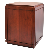 Cherry Finish Grooved Vertical Wood Urn