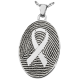B&B Oval Fingerprint Jewelry with Awareness Ribbon -  - FPAR-501/3507