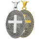 B&B Oval Fingerprint Jewelry with Cross - - FPCR-501/3507 B&B Oval Fingerprint Jewelry with Cross - - FPCR-501/3507
