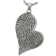 B&B Teardrop Heart Double-Print Fingerprint Jewelry -  - DP-504/3746