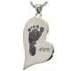 B&B Teardrop Heart Footprint with Name Jewelry -  - FootN-504/3746