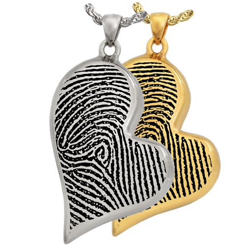 B&B Teardrop Heart Full-coverage Fingerprint Jewelry -  - FCFP-504/3746