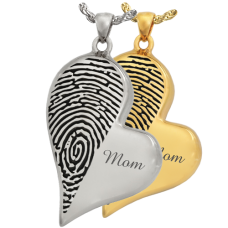 B&B Teardrop Heart Halfprint with Name Jewelry