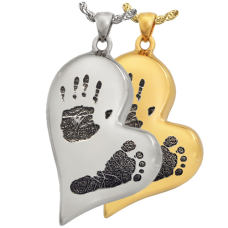 B&B Teardrop Heart Handprint + Footprint Jewelry