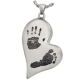 B&B Teardrop Heart Handprint + Footprint Jewelry -  - HandFoot-504/3746