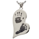 B&B Teardrop Heart Handprint + Footprint Jewelry -  - HandFoot-504/3746
