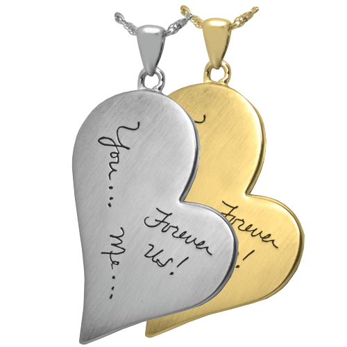 B&B Teardrop Heart Personalized Jewelry  front Drawing Handwriting -  - PER-504/3746