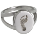 Baby Footprint Oval  V  Ring -  - Foot-2044/B