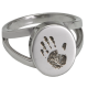 Baby Handprint Oval  V  Ring -  - Hand-2044/B