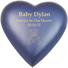 Baby Urn: Brass Heart Blueberry