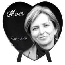 Black Marble Heart Memorial Plaque - Extra Large