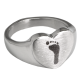 Bold Heart Footprint Ring -  - 2042/B-footprint