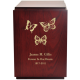 Classic Cherry Finish Wood Urn with Engraved Butterflies -  - M-005 cherry-3butterflies