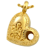Cremation Jewelry 14K Goldplated Hole In My Heart Pendant