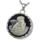Cremation Jewelry: Angel in Heaven Cameo Black Pendant -  - 3512