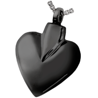 Cremation Jewelry Black Modern Heart Pendant